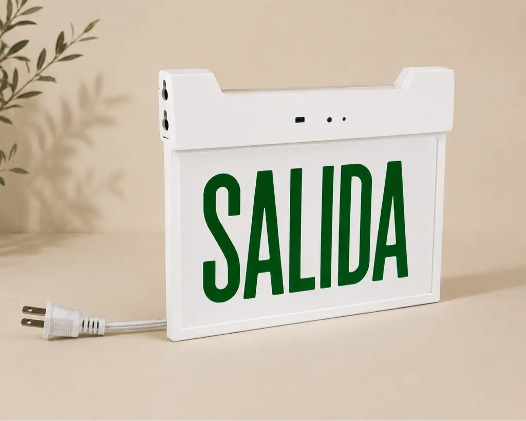 Aviso de salida LED de emergencia 2 W EMG04, vista completa
