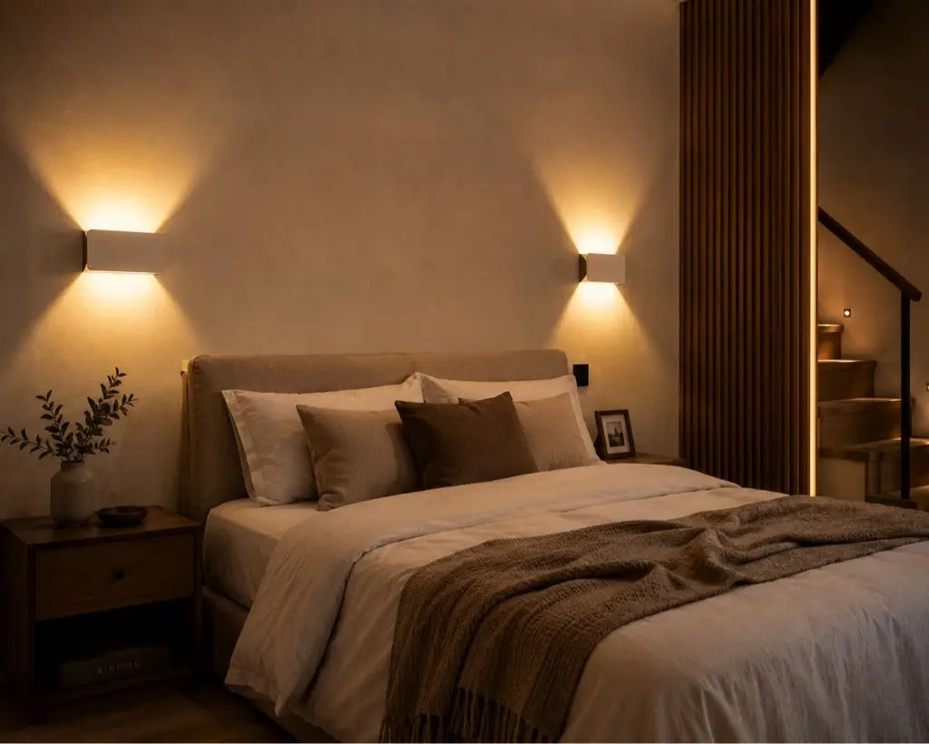 Aplique LED de 6 W creando un efecto de luz bidireccional