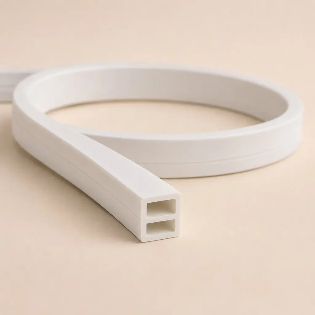 Perfil de silicona de sobreponer 10 × 10 mm para cinta LED, vista completa